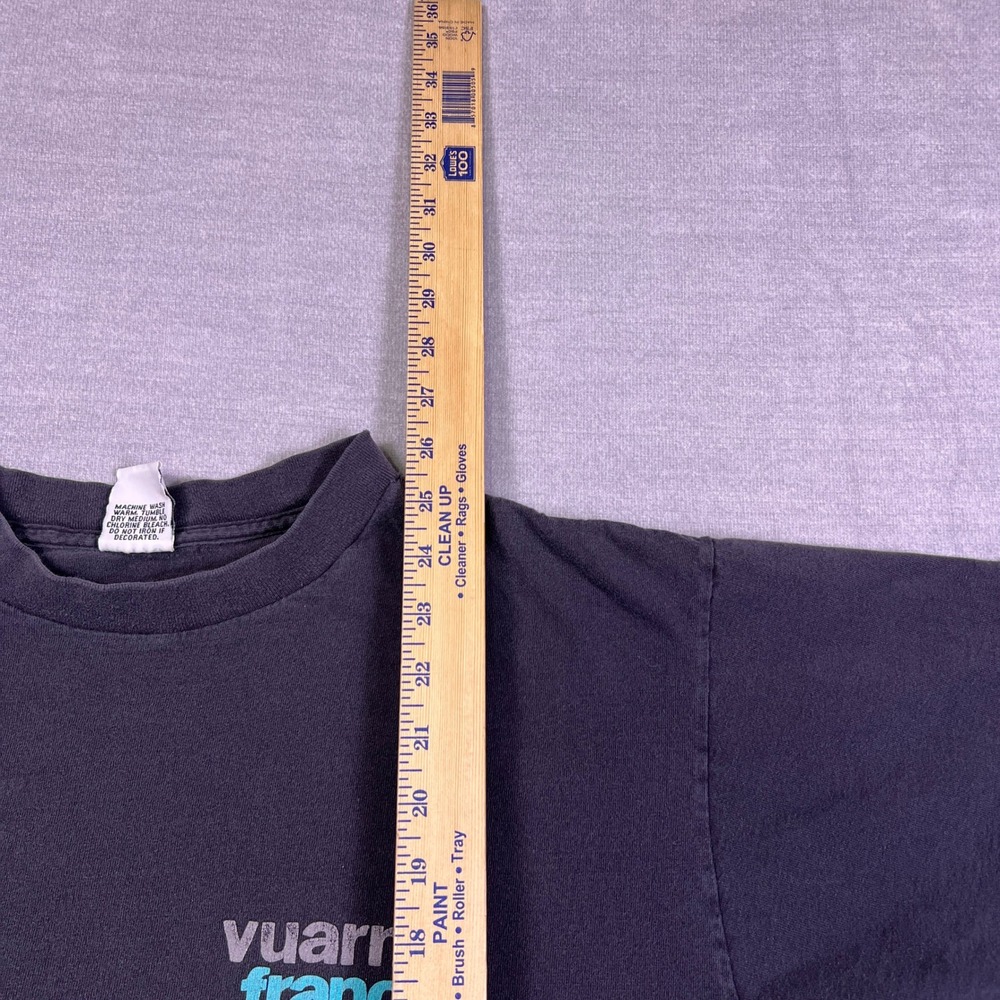 Vuarnet France Vintage Graphic T Shirt Mens XL Black 90s Single Stitch - Picture 9 of 11